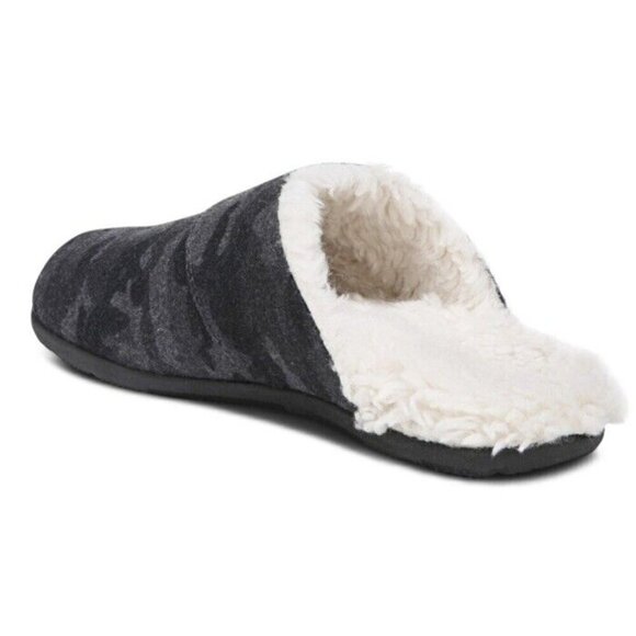 Vionic Slipper Mens 10 Alfons Dark Shadow Gray Suede Orthotic Mule New - Picture 10 of 11